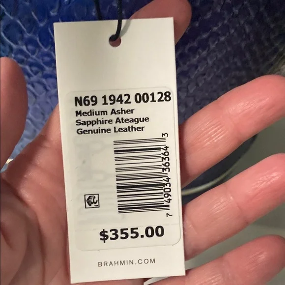 Brahmin Medium Asher Sapphire Ateague Genuine Leather tote